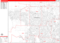 West Valley City Wall Map Zip Code Red Line Style 2026